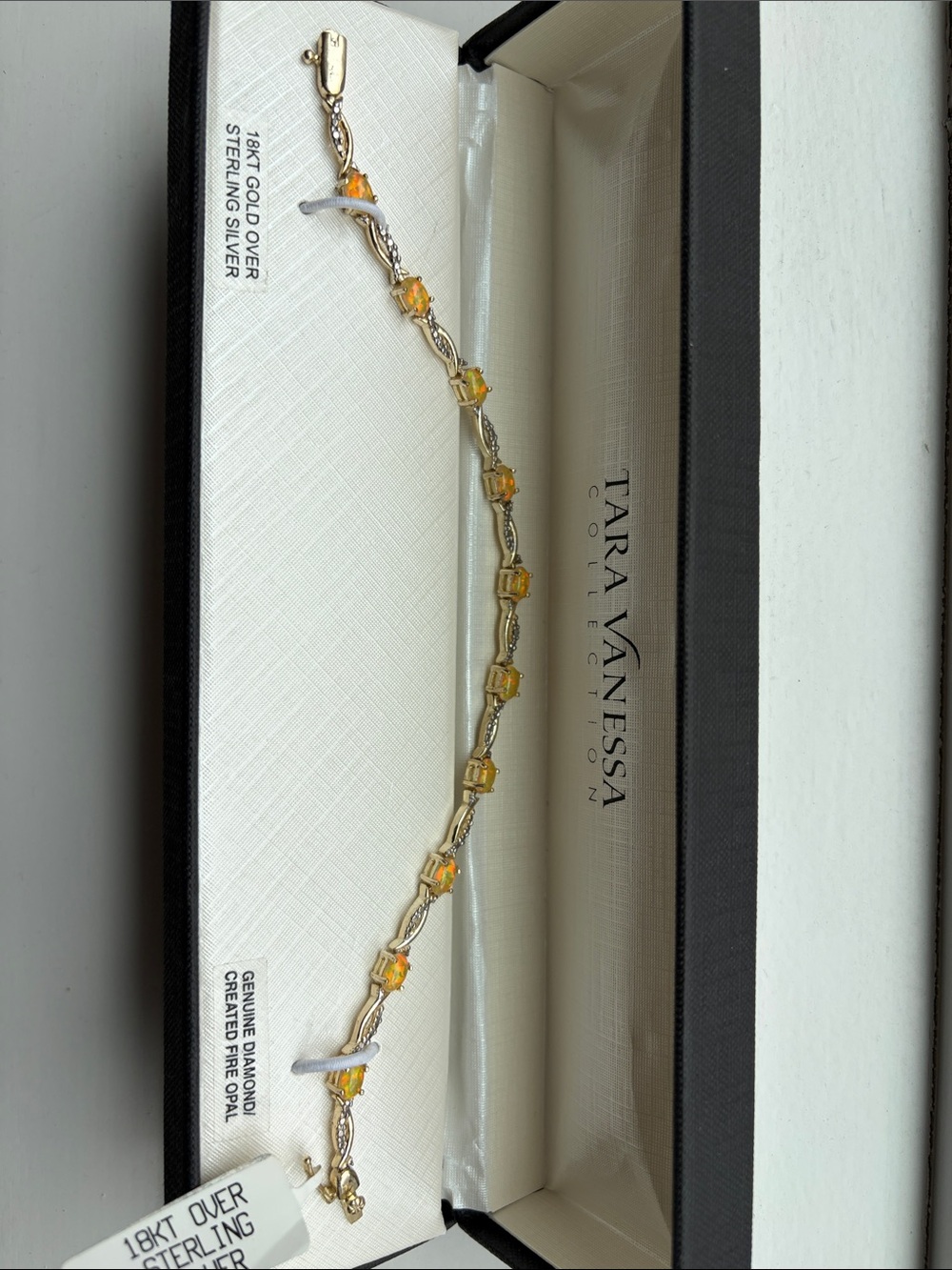 Tara Vanessa Yellow Opal and Diamond Gold Plated Bracelet